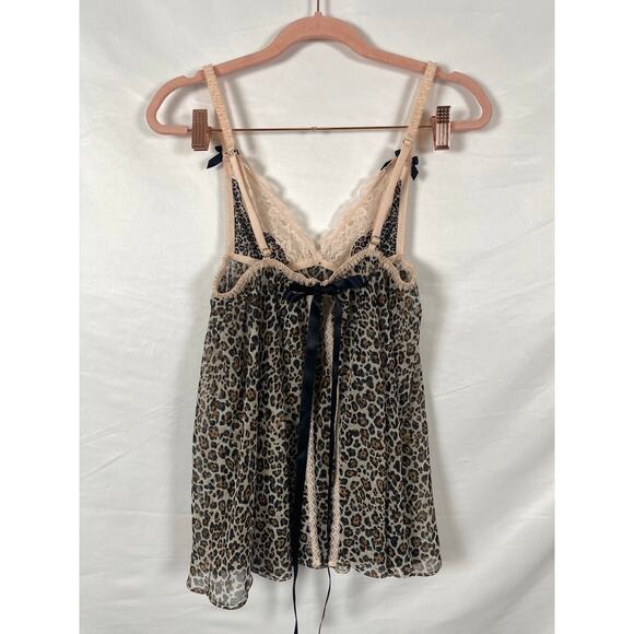 Victoria Secret Women Animal Print Sleepwear Nightgown Open back Tied Size M - Picture 2 of 8